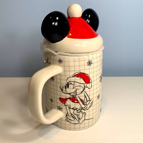 Minnie Mouse Christmas Sketchbook Mug With Topper by DISNEY NEW - Picture 4 of 6